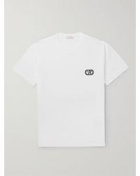 Valentino Garavani - T-shirt in jersey di cotone con logo applicato - Lyst