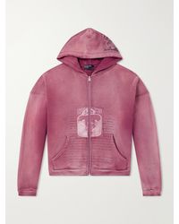 Enfants Riches Deprimes - Rock Paper Scissors Ii Distressed Printed Cotton-Jersey Zip-Up Hoodie - Lyst
