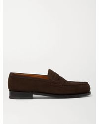 J.M. Weston 180 Moccasin Suede Loafers - Brown