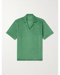 Paul Smith - Logo-appliquéd Grosgrain-trimmed Cotton-blend Terry Polo Shirt - Lyst