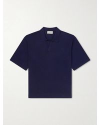 Officine Generale - Pele Jacquard-knit Lyocell And Wool-blend Polo Shirt - Lyst
