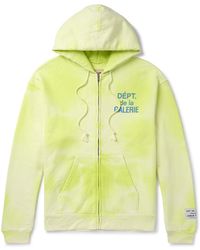 GALLERY DEPT. - Logo-print Bleached Cotton-jersey Zip-up Hoodie - Lyst