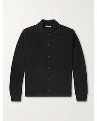 AURALEE - Ribbed-Knit Wool Shirt Cardigan - Lyst