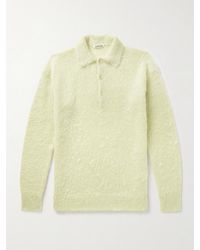AURALEE - Brushed Mohair And Wool-Blend Polo Sweater - Lyst