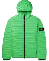 Stone Island - Channel Logo-appliquéd Quilted Shell Hooded Down Jacket - Lyst