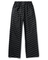 Balenciaga - Wide-leg Logo-print Cotton-poplin Pyjama Trousers - Lyst