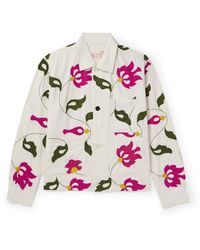 Kardo - Embroidered Appliquéd Cotton Chore Jacket - Lyst