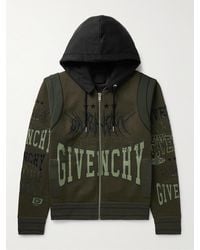 Givenchy - Convertible Logo-detailed Cotton-trimmed Wool-jersey Hooded Bomber Jacket - Lyst