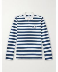 Burberry - Logo-Embroidered Striped Cotton Polo Sweater - Lyst