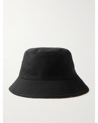 Burberry - Cappello da pescatore reversibile in twill con logo ricamato - Lyst
