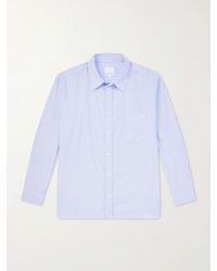 A.P.C. - Malaury Logo-Embroidered Striped Cotton-Poplin Shirt - Lyst