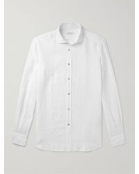 Boglioli - Cutaway-collar Linen Shirt - Lyst