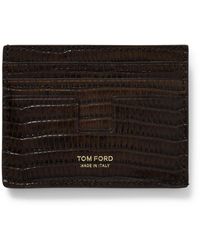 Tom Ford - Lizard-effect Glossed-leather Cardholder - Lyst