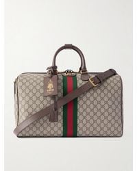 Gucci - Savoy Leather-Trimmed Coated-Canvas Weekend Bag - Lyst