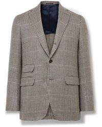 Sid Mashburn - Virgil No.2 Slim-Fit Prince Of Wales Checked Wool And Linen-Blend Hopsack Blazer - Lyst