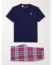 Polo Ralph Lauren - Embroidered Checked Cotton Pyjama Set - Lyst