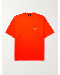 Balenciaga Oversized Logo-print Jersey T-shirt - Orange