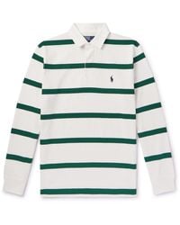Polo Ralph Lauren - Wimbledon Logo-embroidered Striped Cotton-jersey Rugby Shirt - Lyst