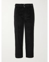 Officine Generale - Hoche gerade geschnittene Hose aus Cord aus einer Baumwollmischung mit Gürtel - Lyst