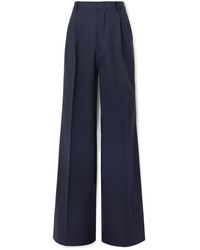 Etro - Wide-leg Pleated Wool-blend Suit Trousers - Lyst