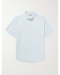 Faherty - Breeze Button-down Collar Printed Hemp-blend Shirt - Lyst