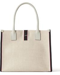 Christian Louboutin - Nastroloubi Leather And Webbing-trimmed Canvas Tote - Lyst