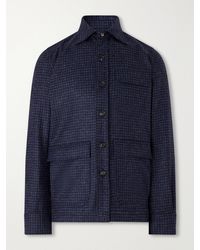 De Petrillo - Houndstooth Virgin Wool Overshirt - Lyst