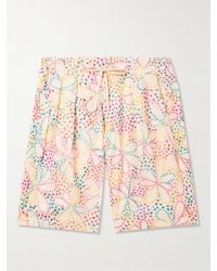 Monitaly - Straight-leg Embroidered Cotton Shorts - Lyst