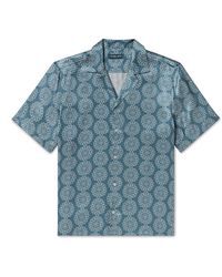 Frescobol Carioca - Roberto Camp-collar Printed Silk Shirt - Lyst