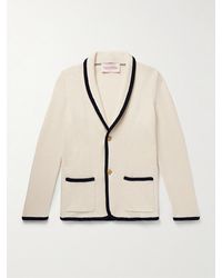 Valentino Garavani - Textured Virgin Wool And Cotton-Blend Cardigan - Lyst
