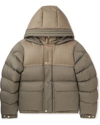 Moncler - Mussala Logo-appliquéd Flannel And Quilted Shell Down Hooded Jacket - Lyst