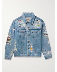 GALLERY DEPT. - Andy Distressed Layered Printed Denim Jacket - Lyst