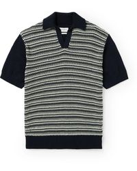 Oliver Spencer - Penhale Organic Cotton-jacquard Polo Shirt - Lyst
