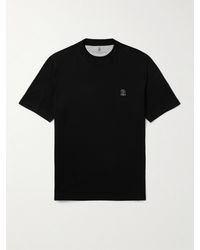 Brunello Cucinelli - T-Shirt aus Baumwoll-Jersey mit Logoprint - Lyst