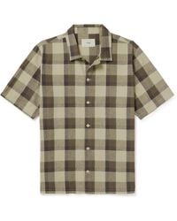 Folk - Gabe Checked Linen And Cotton-blend Shirt - Lyst