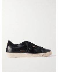 Golden Goose - Matchstar Sneakers aus Glanzleder mit Velourslederbesatz in Distressed-Optik - Lyst