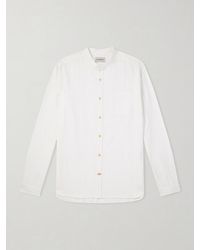 Oliver Spencer - Grandad-Collar Striped Cotton Shirt - Lyst