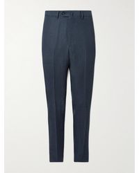 De Petrillo - Straight-Leg Linen Suit Trousers - Lyst