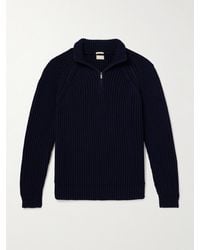 Massimo Alba - Dylan Ribbed Cotton Half-zip Sweater - Lyst