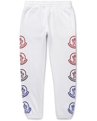 Moncler - Tapered Logo-print Cotton-jersey Sweatpants - Lyst