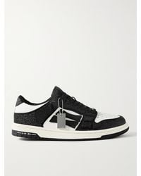 Amiri - Skel Glitter-embellished Leather Low-top Trainers - Lyst