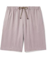 Dries Van Noten - Straight-Leg Washed-Twill Drawstring Shorts - Lyst