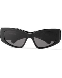 Balenciaga - Logo-embellished Rectangular-frame Acetate Sunglasses - Lyst