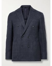 Canali - Slim-Fit Double-Breasted Wool And Silk-Blend Suit Jacket - Lyst