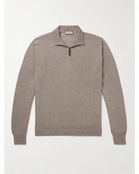 Canali - Pullover slim-fit in lana con mezza zip - Lyst
