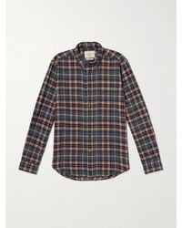 Portuguese Flannel - Augusta kariertes Hemd aus Baumwolle mit Button-Down-Kragen - Lyst