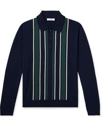 MR P. - Golf Striped Merino Wool Polo Shirt - Lyst