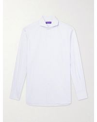 Ralph Lauren - Cutaway-Collar Checked Cotton-Poplin Shirt - Lyst