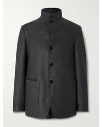 ZEGNA - Il Conte Leather-Trimmed Oasi Cashmere Overshirt - Lyst