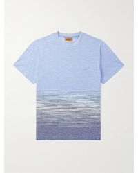 Missoni - Space-dyed Cotton And Linen-blend Piqué T-shirt - Lyst